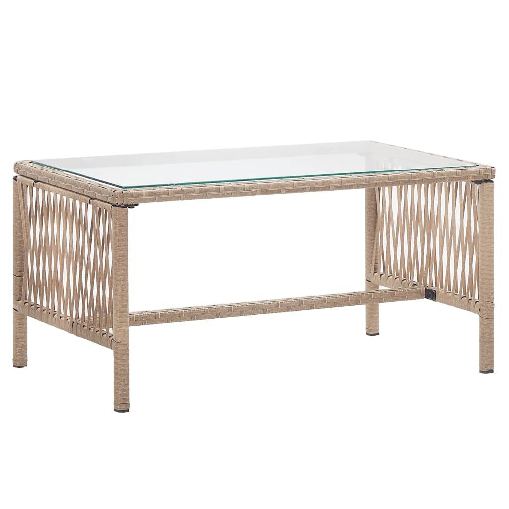 Helloshop26 - Salon de jardin meuble d'extérieur ensemble de mobilier 4 pièces avec coussins résine tressée beige - Image 3