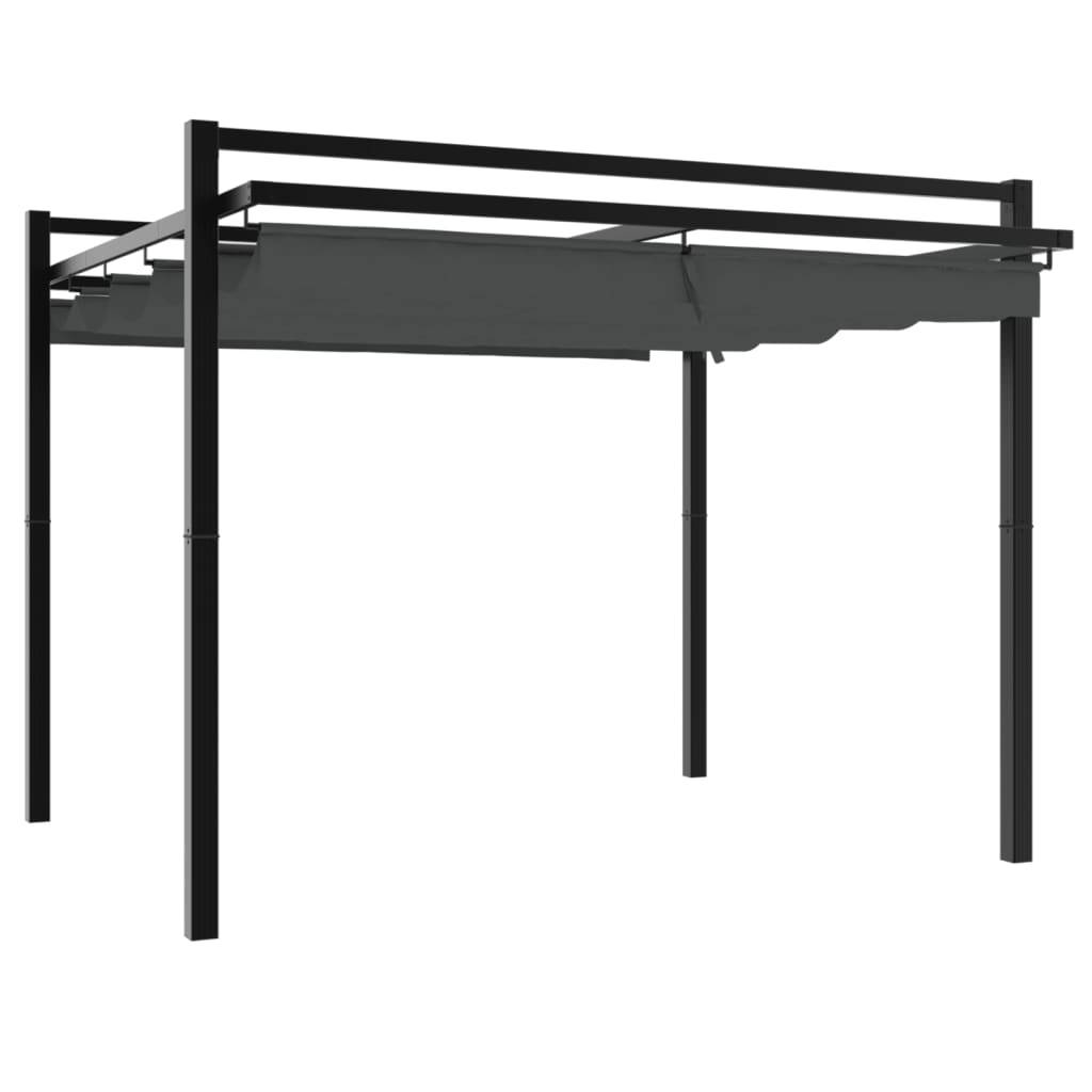 Tonnelle Moderne Aluminium 3x3 m Toit Coulissant Anti-UV pour Extérieur Anthracite – ComfortXL Outdoor Living - Image 6