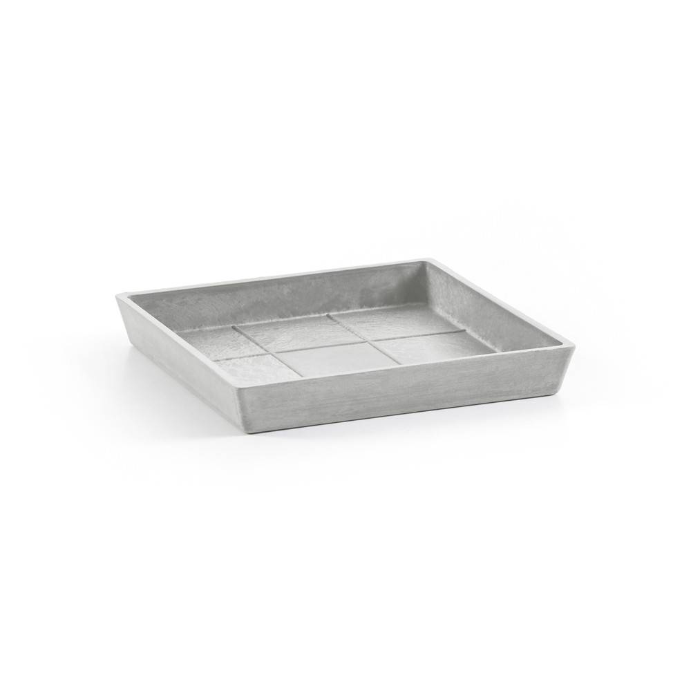 Ecopots - Soucoupe Square 45 Blanc Gris - 38,5 x 38,5 x H. 3,4 cm ECOPOTS