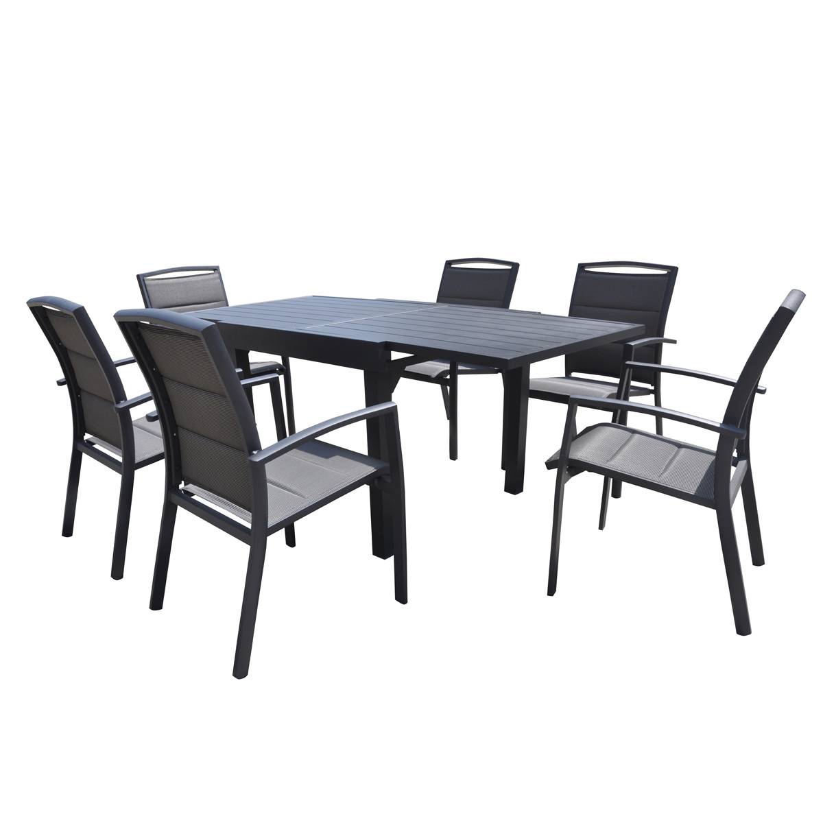 Wilsa Garden - Table Modulo 6/10 personnes structure et plateau en aluminium gris anthracite - Image 5