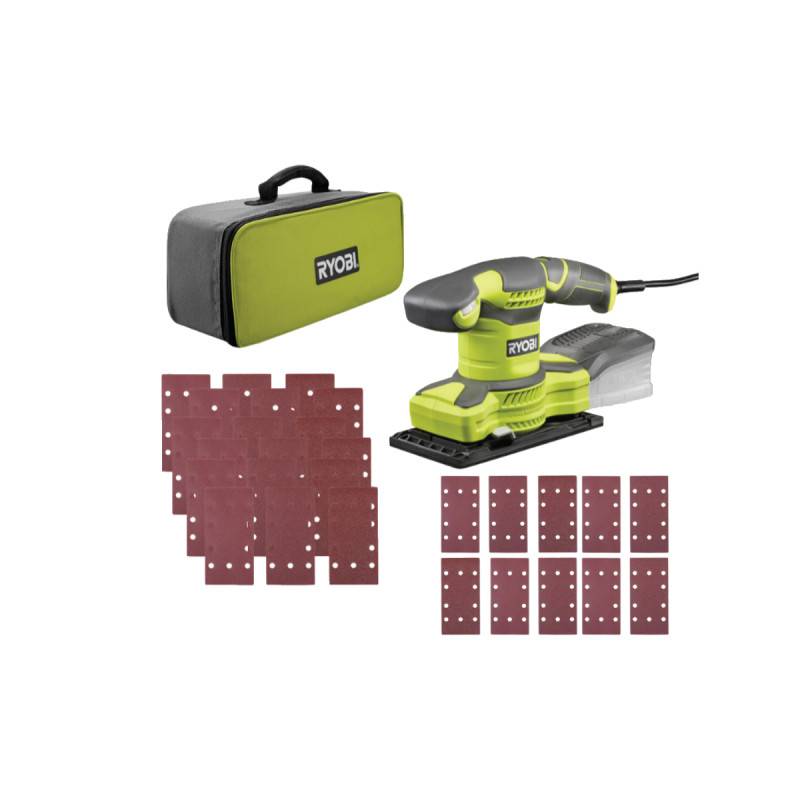 Ryobi - Pack RYOBI Ponceuse vibrante électrique RSS280-SA30 - 280W - sac de transport - 30 abrasifs - 10 abrasifs auto-agrippants - Image 1
