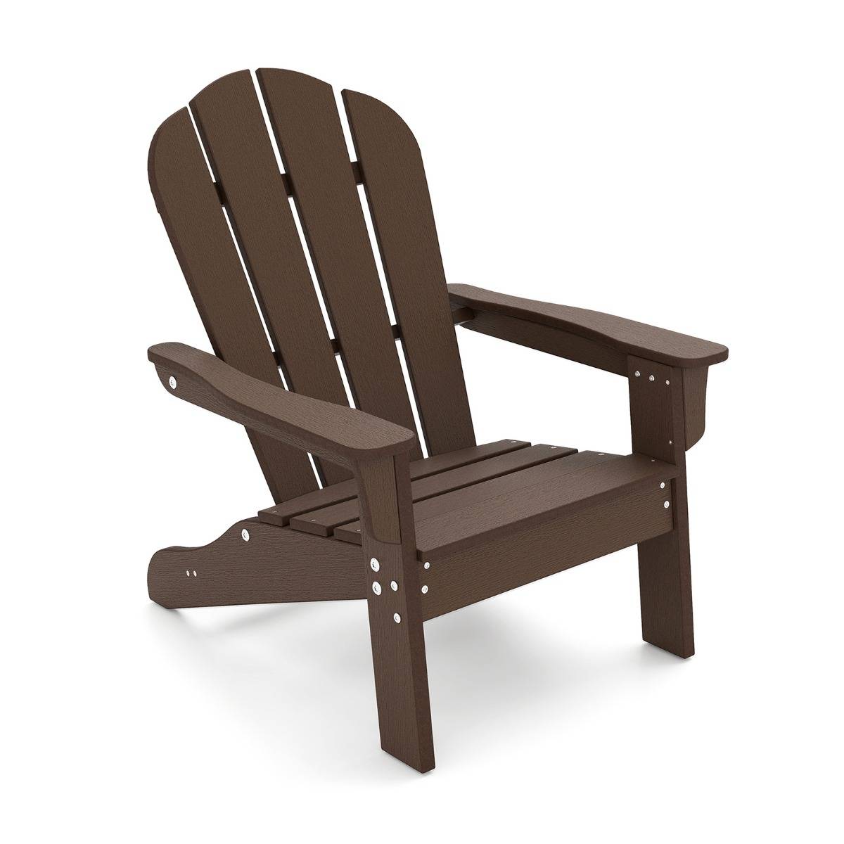 Chaise Adirondack pour Enfant Chaise de Jardin en Polyéthylène Haute Densité Ergonomique pour 3-8 Ans Marron - Image 1