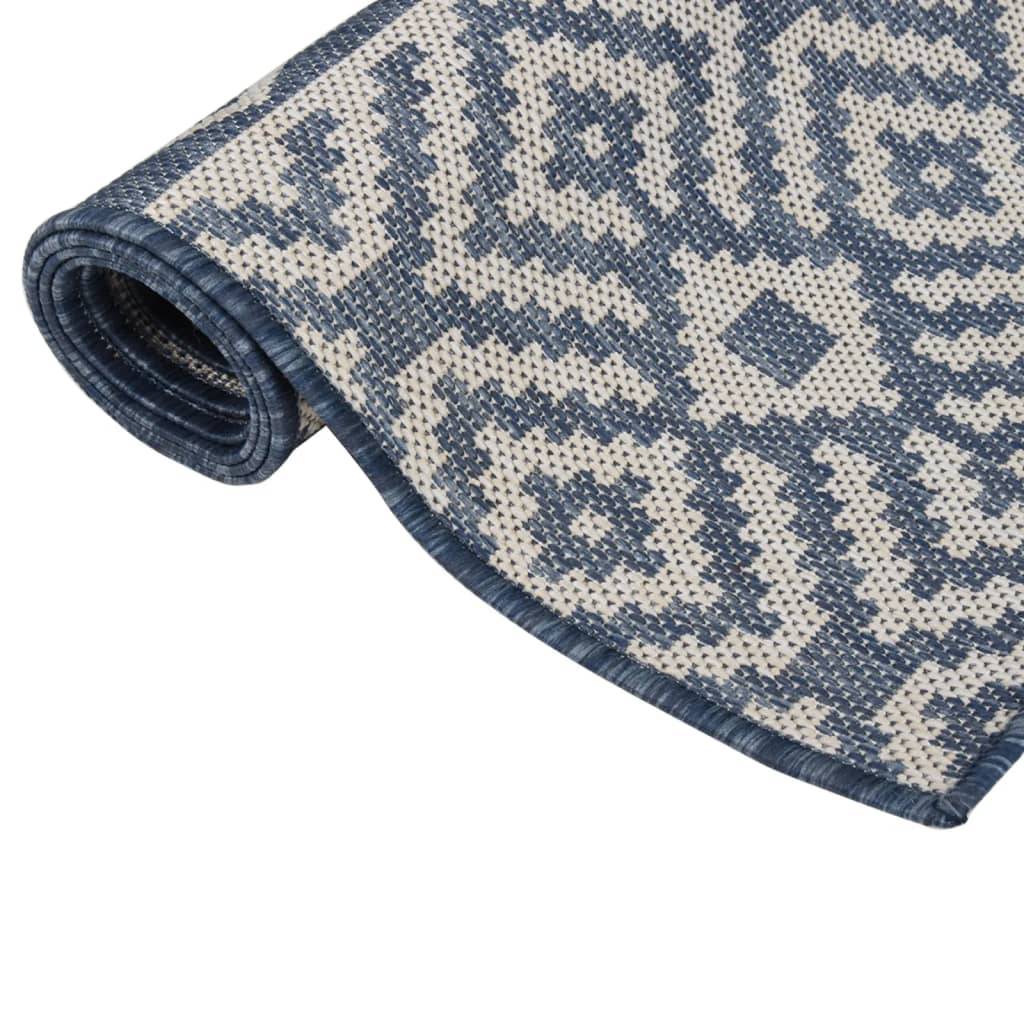 Très Grand Tapis Extérieur Rayé Tissage Plat en Polypropylène pour Patio Bleu 200x280 cm – ComfortXL Outdoor Living - Image 3