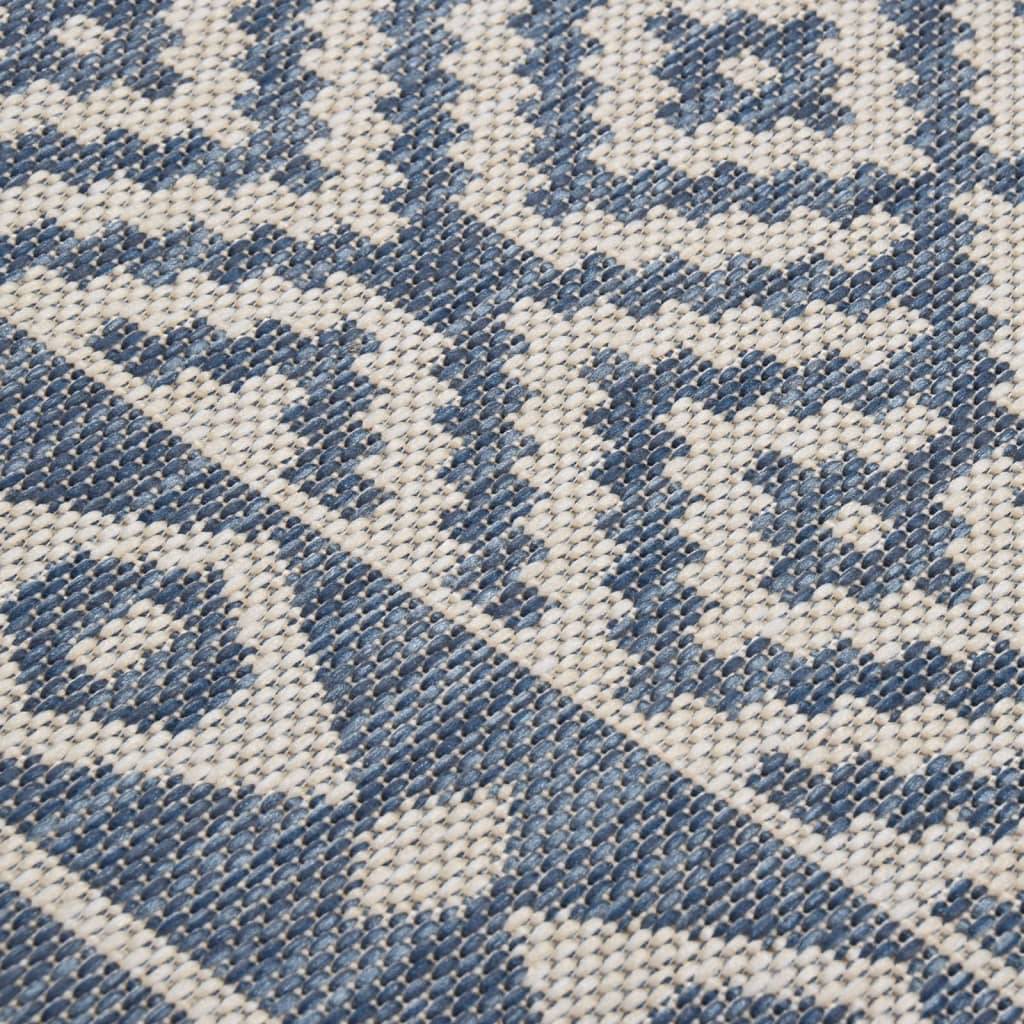 Très Grand Tapis Extérieur Rayé Tissage Plat en Polypropylène pour Patio Bleu 200x280 cm – ComfortXL Outdoor Living - Image 5