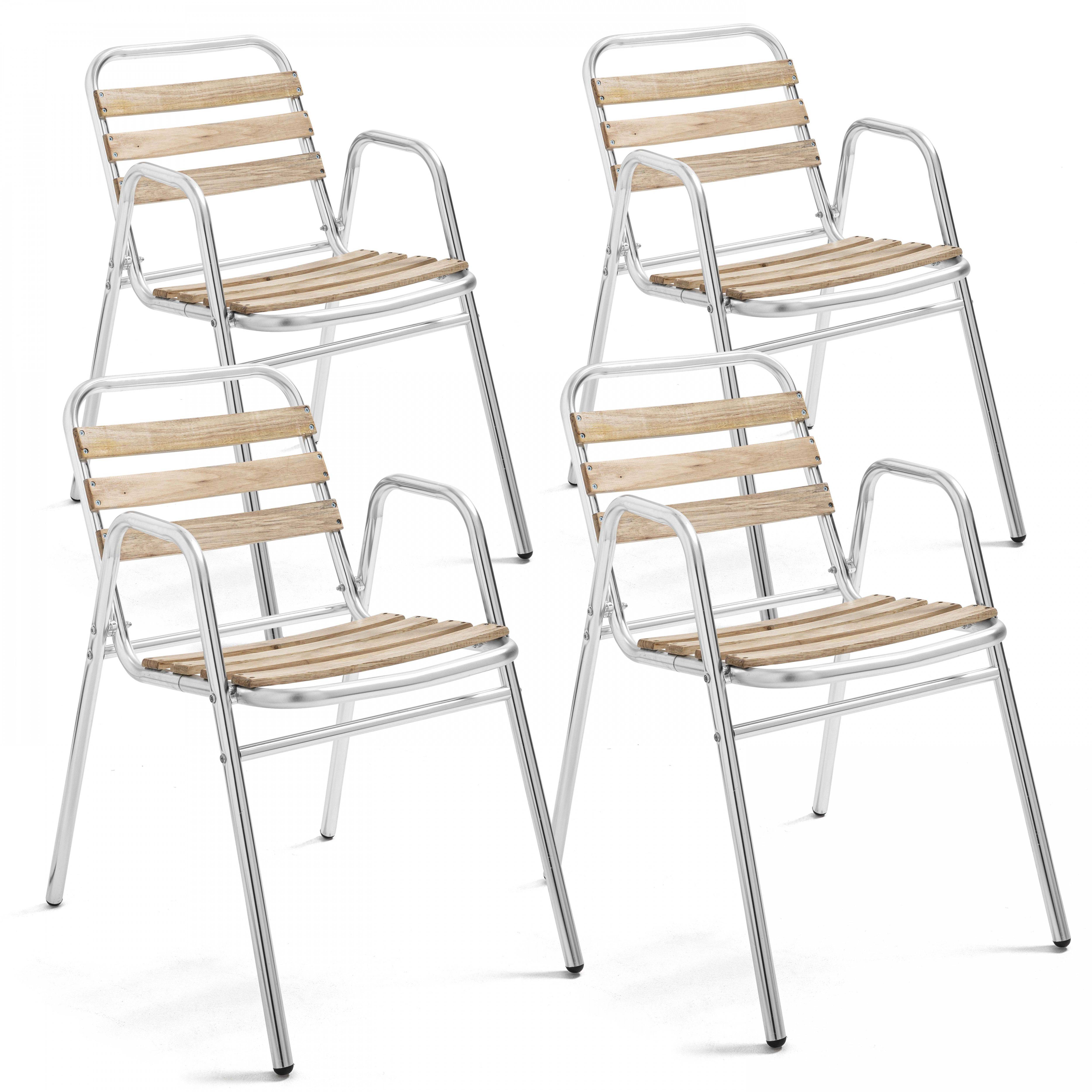 Oviala - Lot de 4 fauteuils de jardin aluminium gris Times Square - Oviala - Image 1