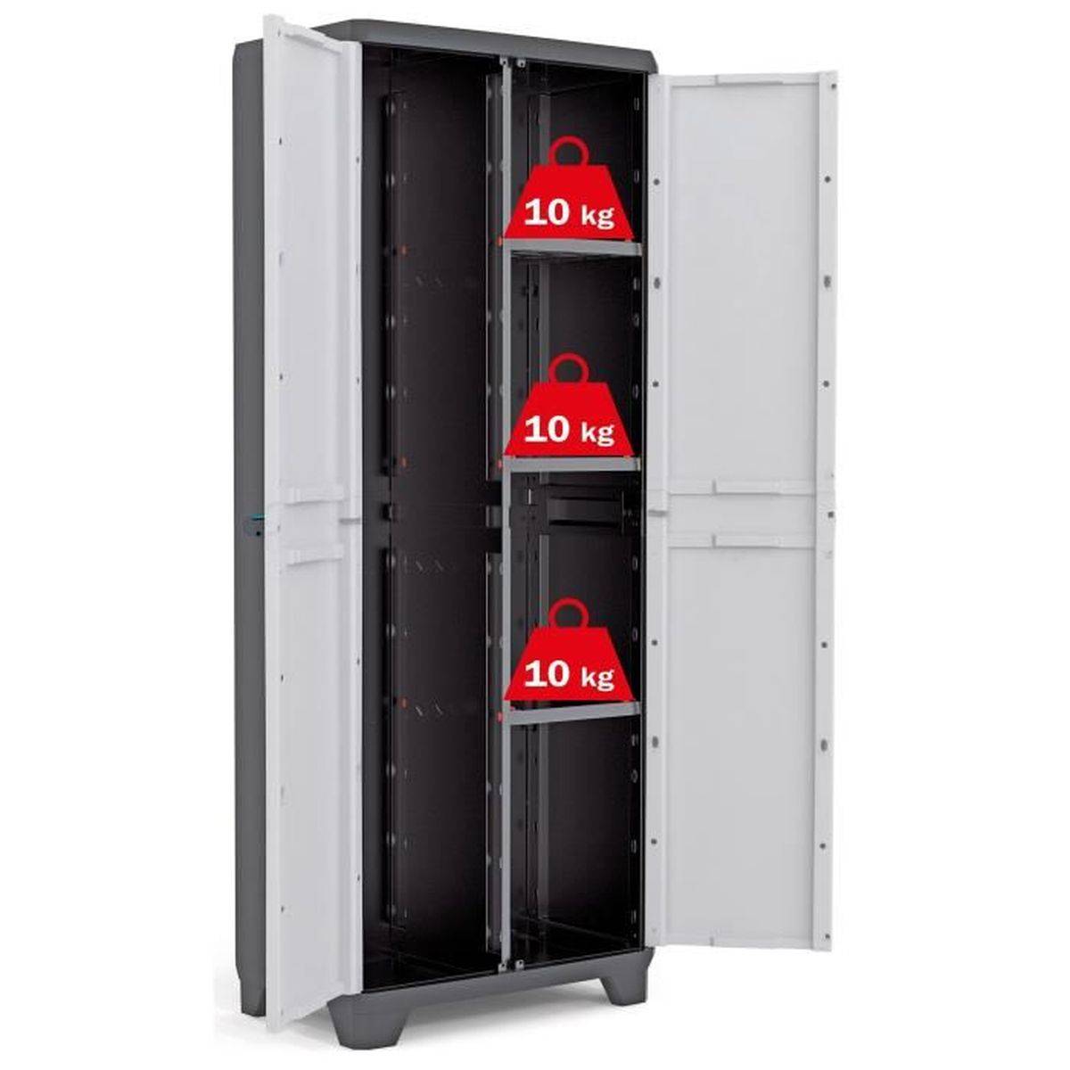 Keter - Armoire de rangement utilitaire Linear 68 x 39 x 173 cm noir et gris - Keter - Image 3