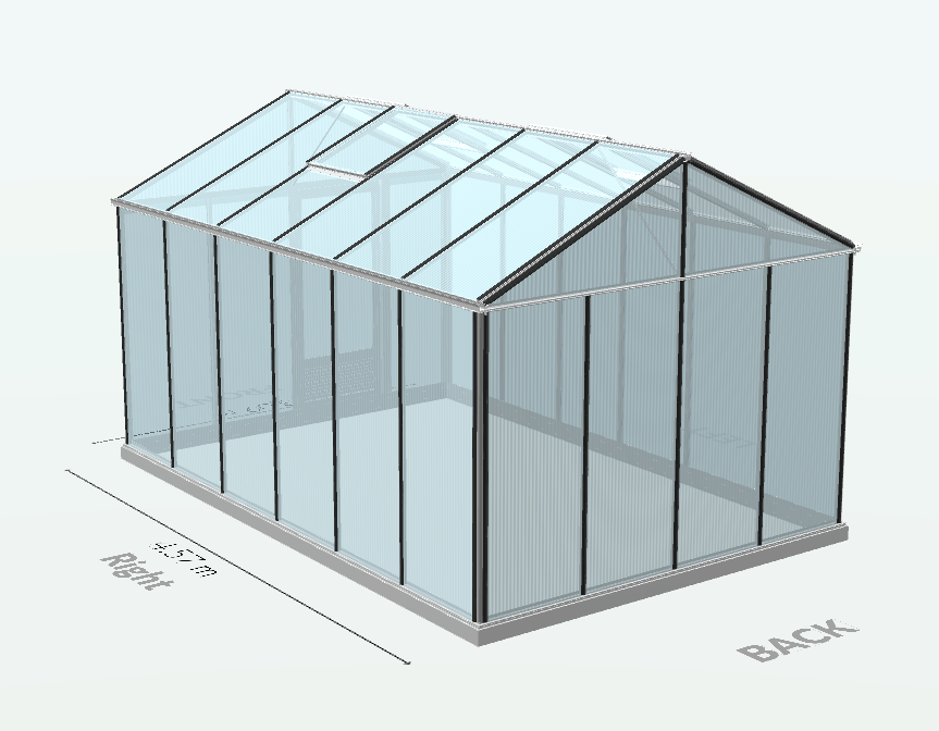 Serre en polycarbonate 8mm alvéolés - Euro Maxi - Alu - 15m² - GRIS ALUMINIUM - L'atelier des serres - Image 8