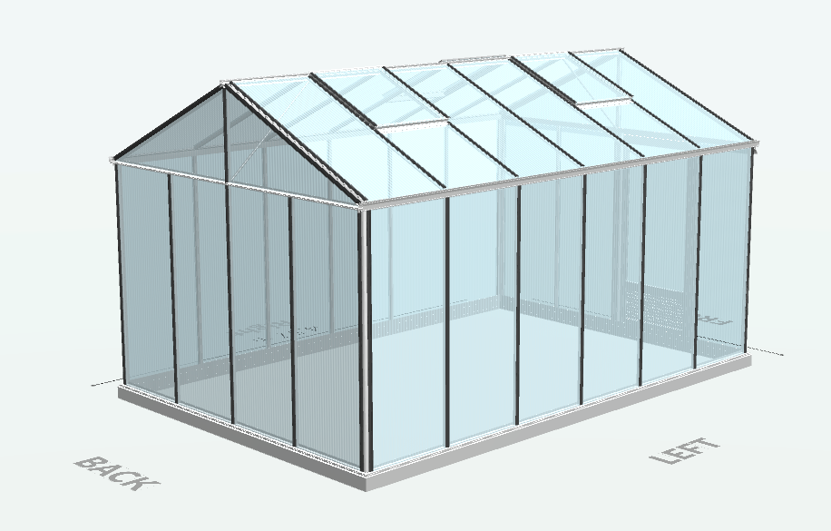 Serre en polycarbonate 8mm alvéolés - Euro Maxi - Alu - 15m² - GRIS ALUMINIUM - L'atelier des serres - Image 7