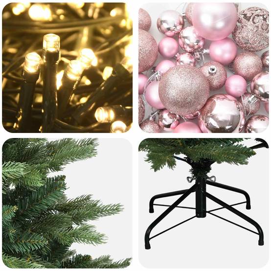 Vidaxl - Sapin de Noël artificiel avec boules 180 cm 300 LED Blanc chaud vidaXL 3466666 - Image 8