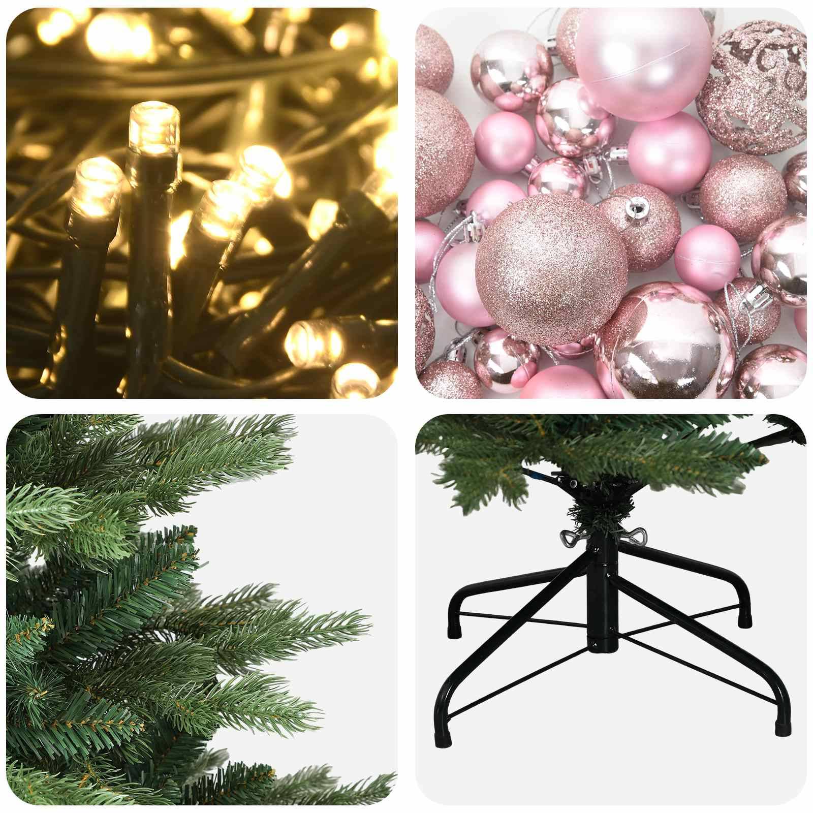 Vidaxl - Sapin de Noël artificiel avec boules 180 cm 300 LED Blanc chaud vidaXL 3466666 - Image 8