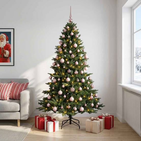 Vidaxl - Sapin de Noël artificiel avec boules 180 cm 300 LED Blanc chaud vidaXL 3466666 - Image 4