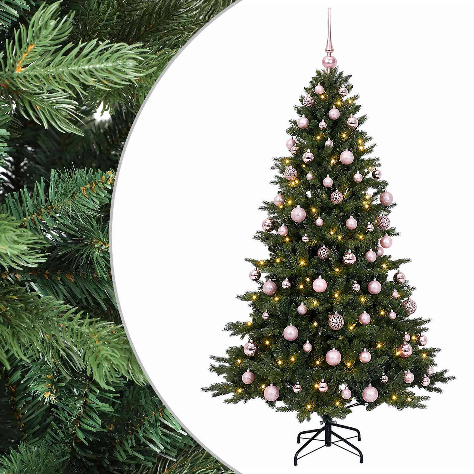 Vidaxl - Sapin de Noël artificiel avec boules 180 cm 300 LED Blanc chaud vidaXL 3466666 - Image 2