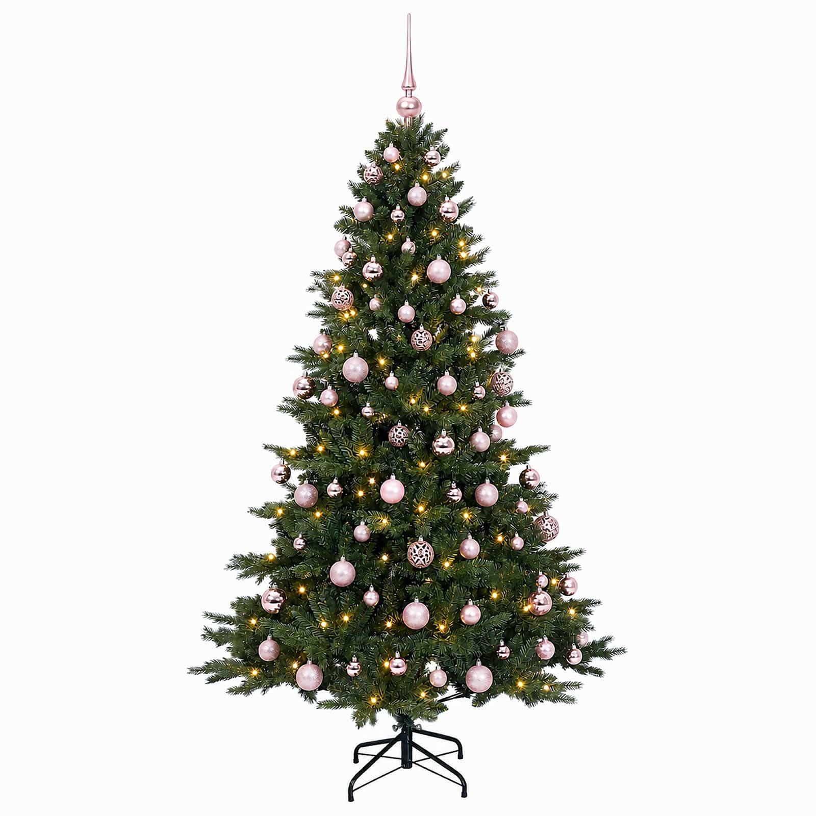 Vidaxl - Sapin de Noël artificiel avec boules 180 cm 300 LED Blanc chaud vidaXL 3466666 - Image 5