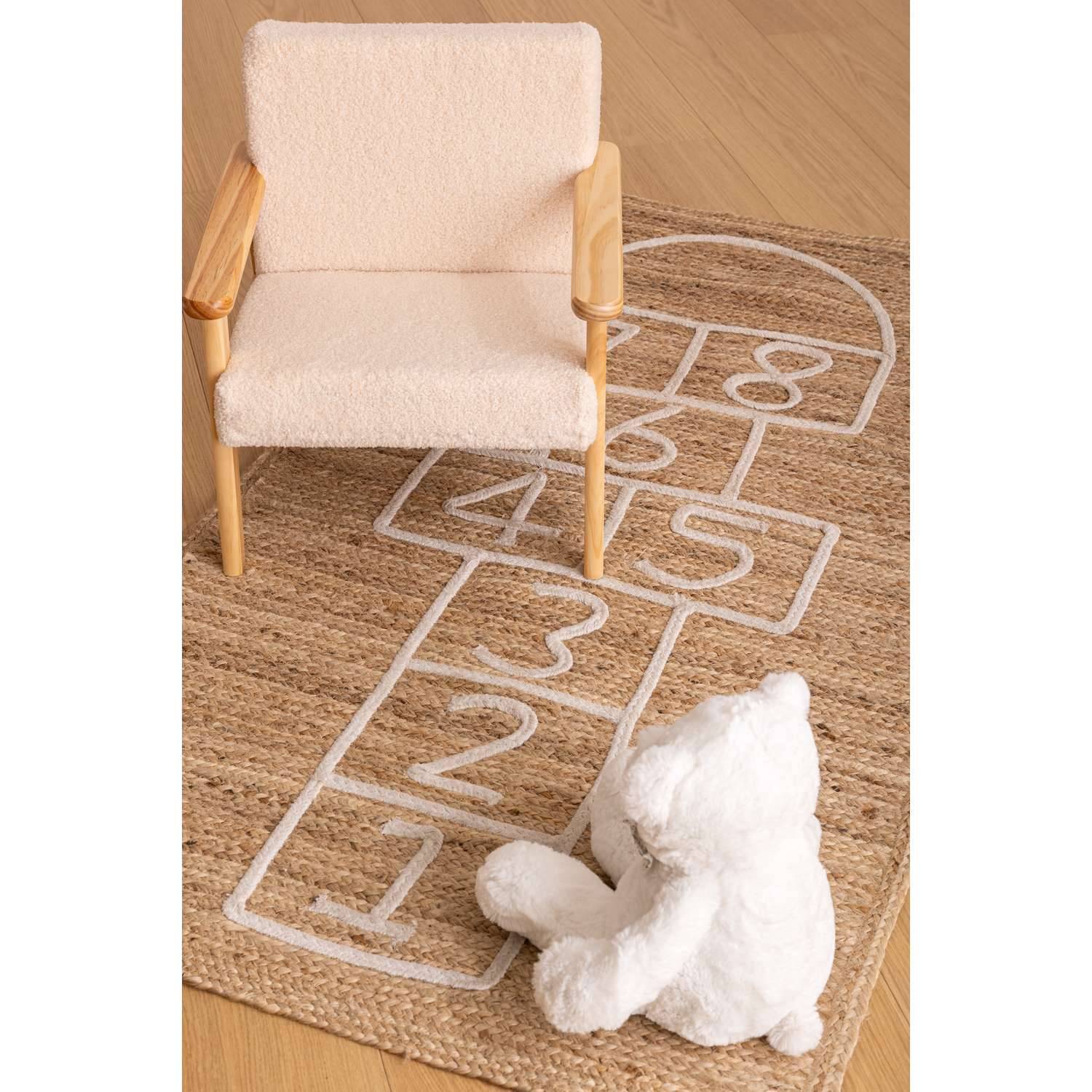 Tapis enfant rectangulaire Marelle - 80 x 150 cm - Jute - Atmosphera Kids - Image 2