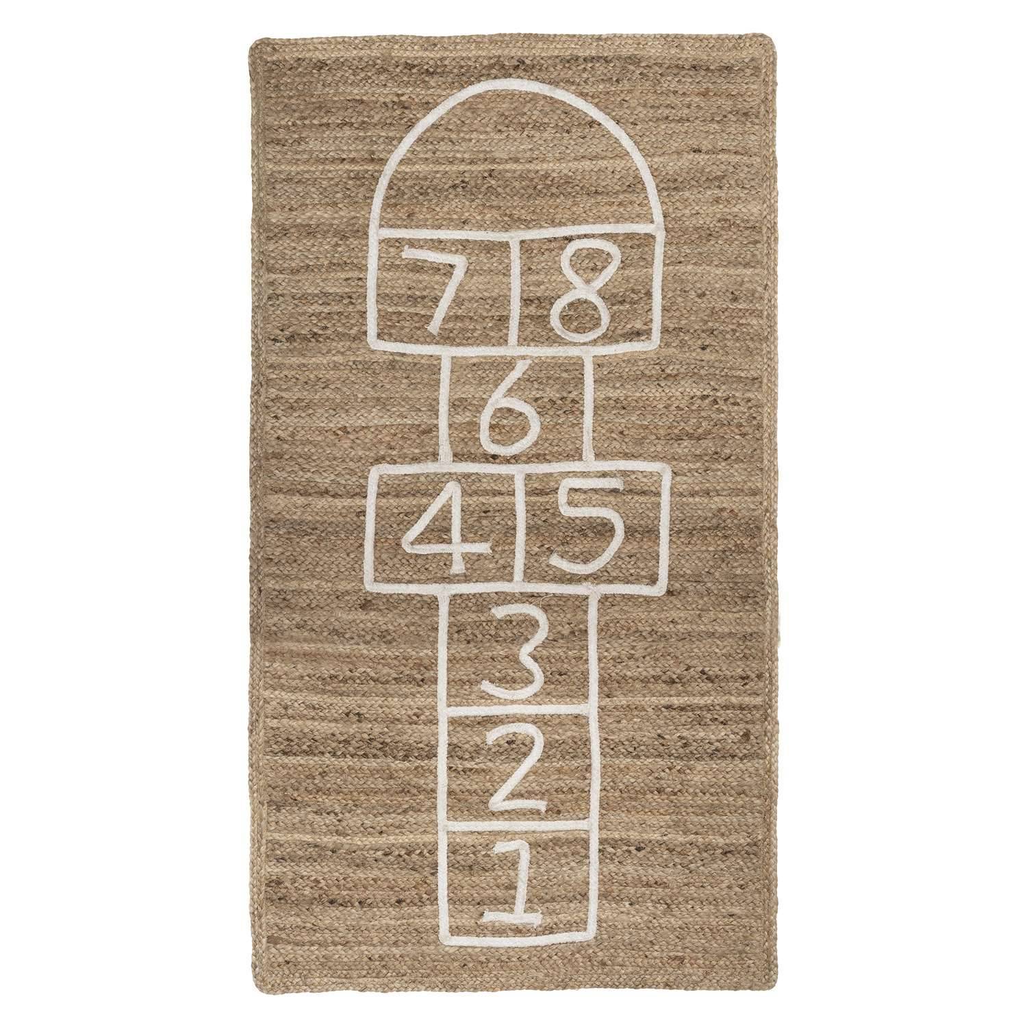 Tapis enfant rectangulaire Marelle - 80 x 150 cm - Jute - Atmosphera Kids - Image 1