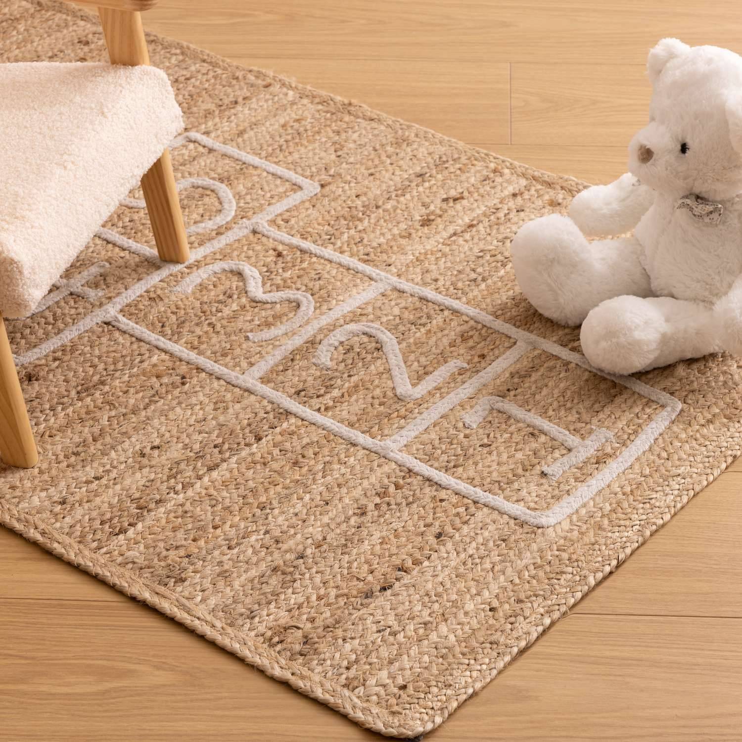 Tapis enfant rectangulaire Marelle - 80 x 150 cm - Jute - Atmosphera Kids - Image 4