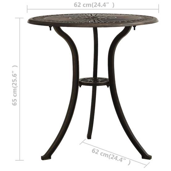 Vidaxl - Ensemble de bistro 3 pcs-Salons de jardin Aluminium coulé Bronze - Image 9