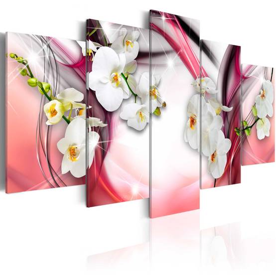 Tableau Imprimé "Mélodie Rose" 50 x 100 cm - Image 1