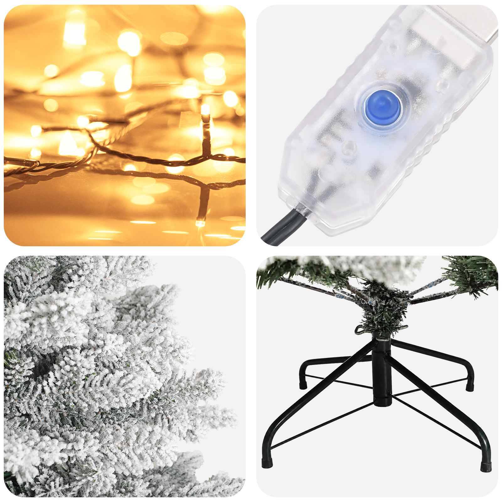 Vidaxl - Sapin de Noël Artificiel à Branches Articulées 180 cm 300 LED vidaXL 3466276 - Image 8