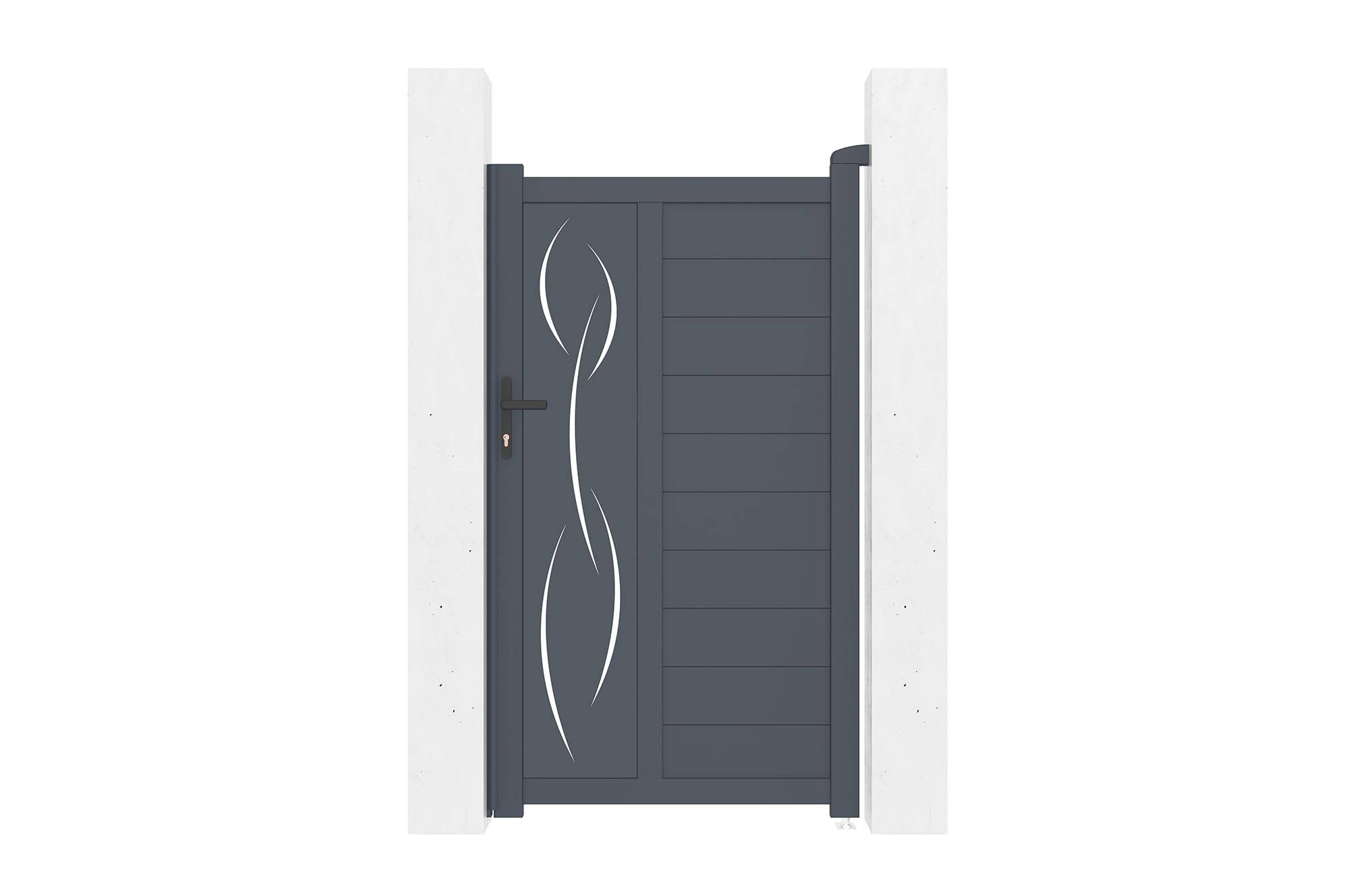 CASANOOV - Casanoov Portail battant 4m LIFE H.180 cm gris + Portillon 1m LIFE H.180 cm + 4 poteaux ELDA + motorisation Ranger B150 - Image 6