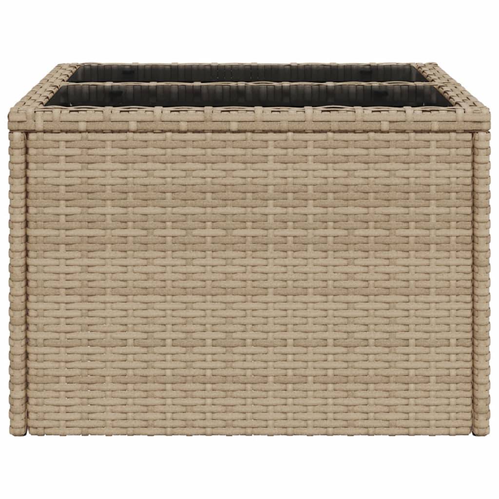ComfortXL - Table Basse de Jardin Carrée Beige 55cm en Résine Tressée avec Plateau Verre Trempé – ComfortXL Outdoor Living - Image 5
