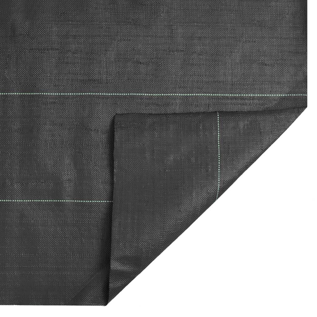 Toile Paillage Anti-Herbes 150g/m² PP Tissé pour Jardin Allée 2x10 m Noir - ComfortXL Outdoor Living - Image 7