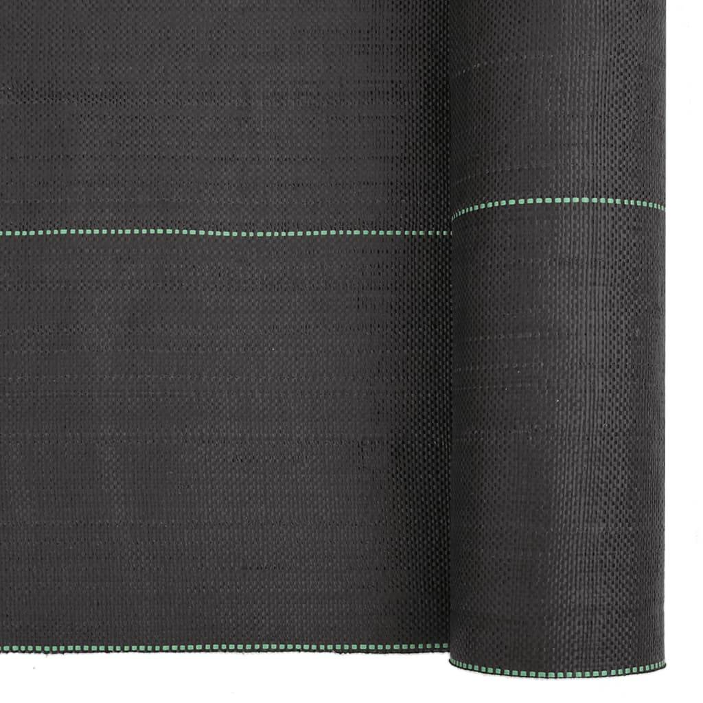 Toile Paillage Anti-Herbes 150g/m² PP Tissé pour Jardin Allée 2x10 m Noir - ComfortXL Outdoor Living - Image 6