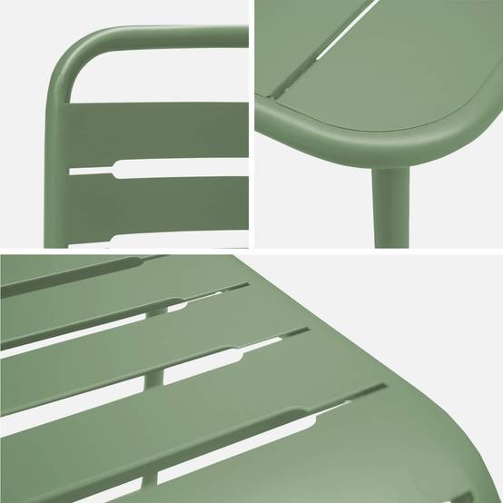 sweeek - Table de jardin métal + 2 assises vert Amélia | sweeek - Image 7