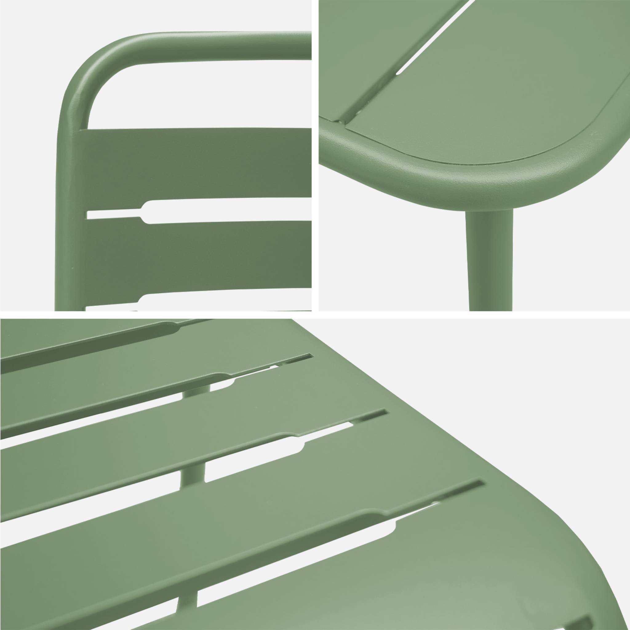 sweeek - Table de jardin métal + 2 assises vert Amélia | sweeek - Image 7