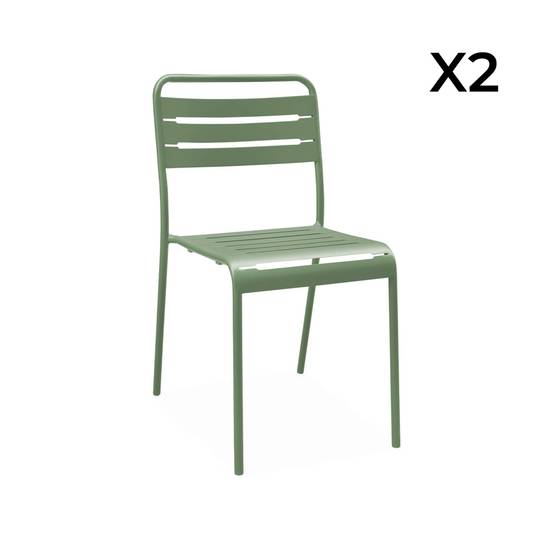 sweeek - Table de jardin métal + 2 assises vert Amélia | sweeek - Image 6
