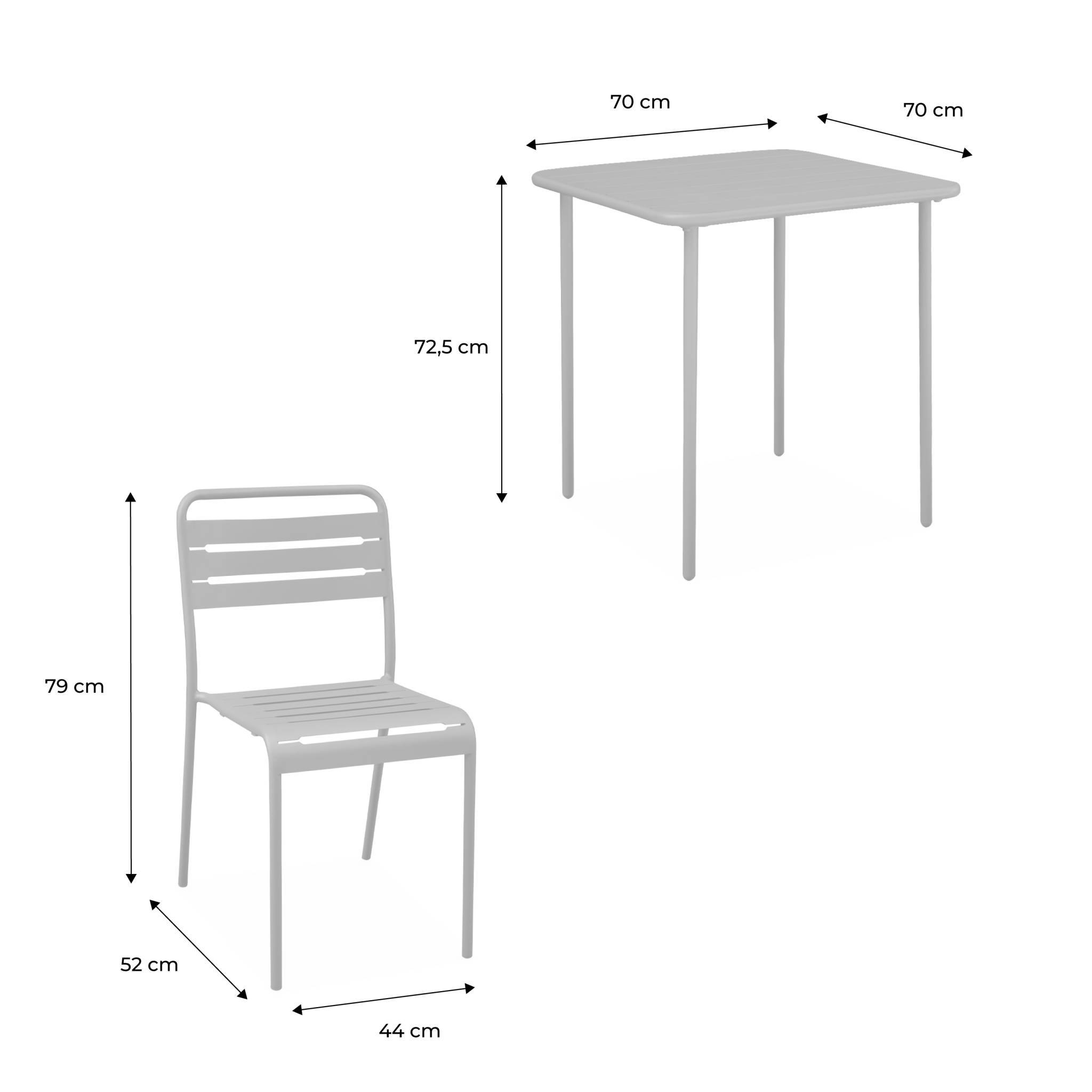 sweeek - Table de jardin métal + 2 assises vert Amélia | sweeek - Image 5