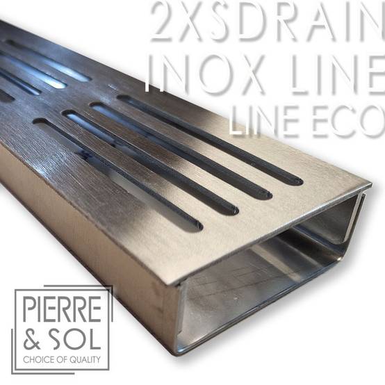 Caniveau Inox Hauteur 2,5 cm - 2XSDRAIN EASY Grille Inox Line - LINE ECO - Élément d'angle - Image 1