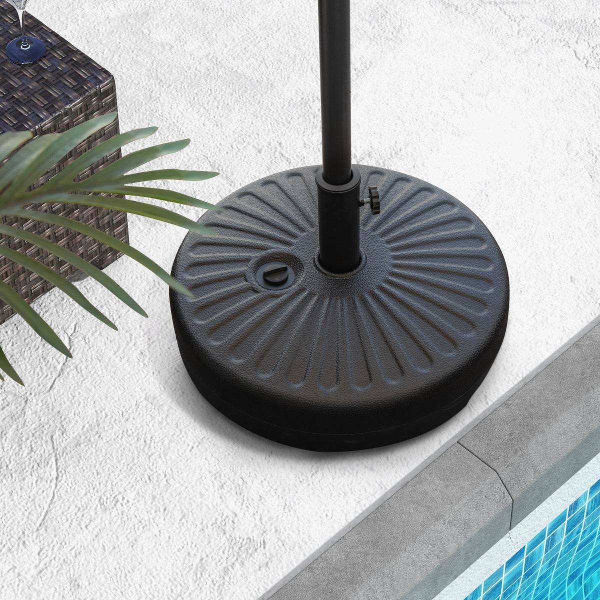 Helloshop26 - Pied de parasol lourd pour parasol 38/48 mm socle parasol extérieur en HDPE rempli de 28 kg sable 18 litres eau 50 x h30 cm - Image 2
