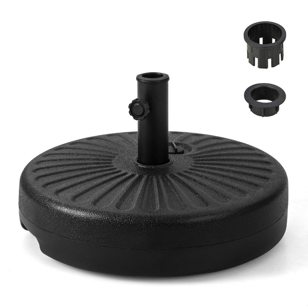 Helloshop26 - Pied de parasol lourd pour parasol 38/48 mm socle parasol extérieur en HDPE rempli de 28 kg sable 18 litres eau 50 x h30 cm - Image 1
