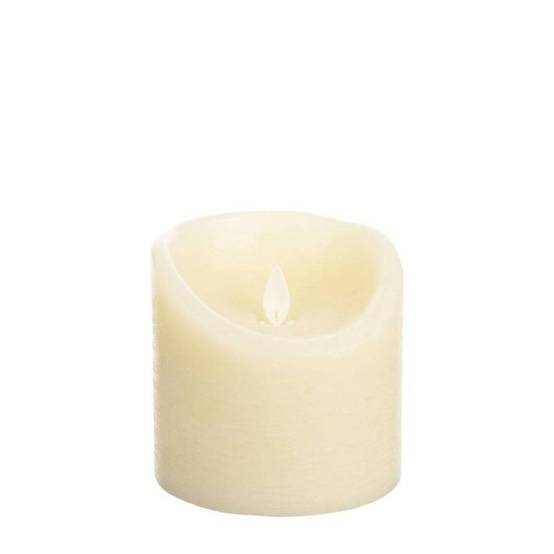 Bougie LED Cylindrique Ø10xH10cm Cire Couleur Ivoire finition rustique Rustic BLANC CHAUD Lotti - Image 2