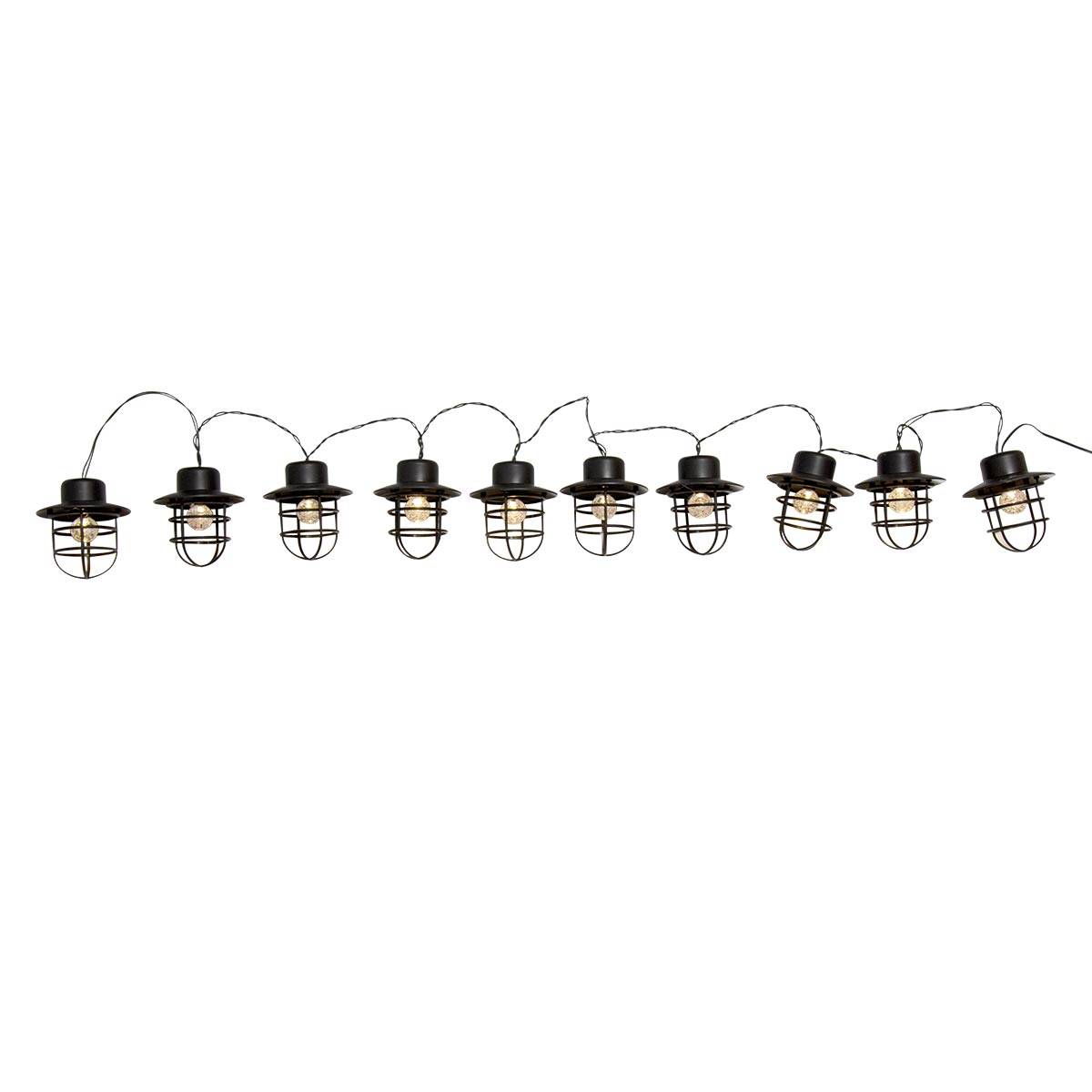 Lumisky - Guirlande style industriel 10 ampoules DETROIT Noir Acier 4M - Image 1
