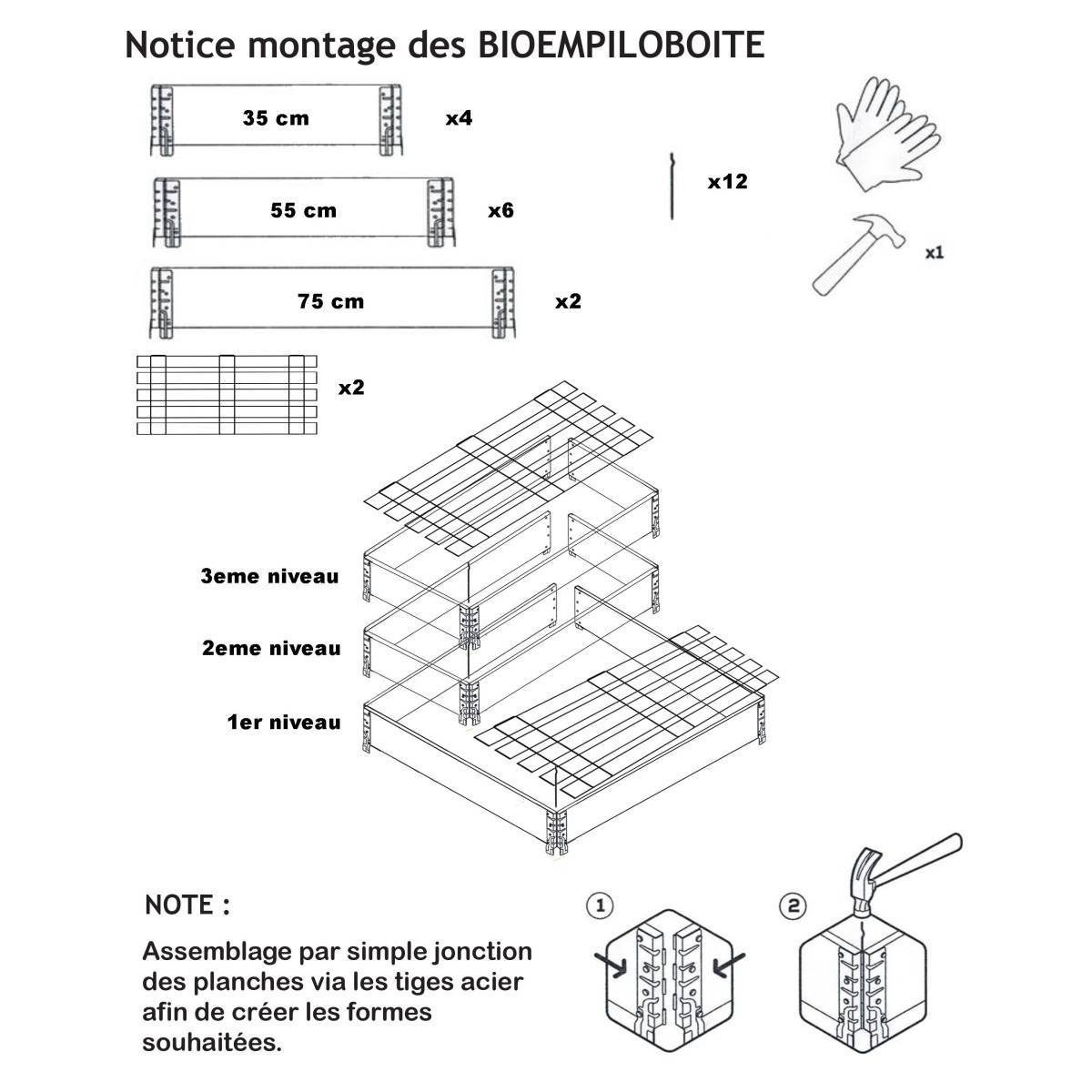 Multitanks - Composteur évolutif en bois naturel de 192 litres 800x600mm - Image 6