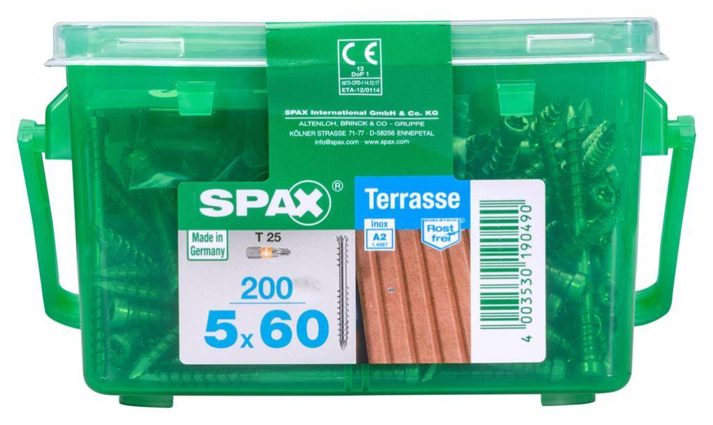 Spax - Lot de 200 vis inox tête cylindrique torx SPAX, Diam.5 mm x L.60 mm - Image 3