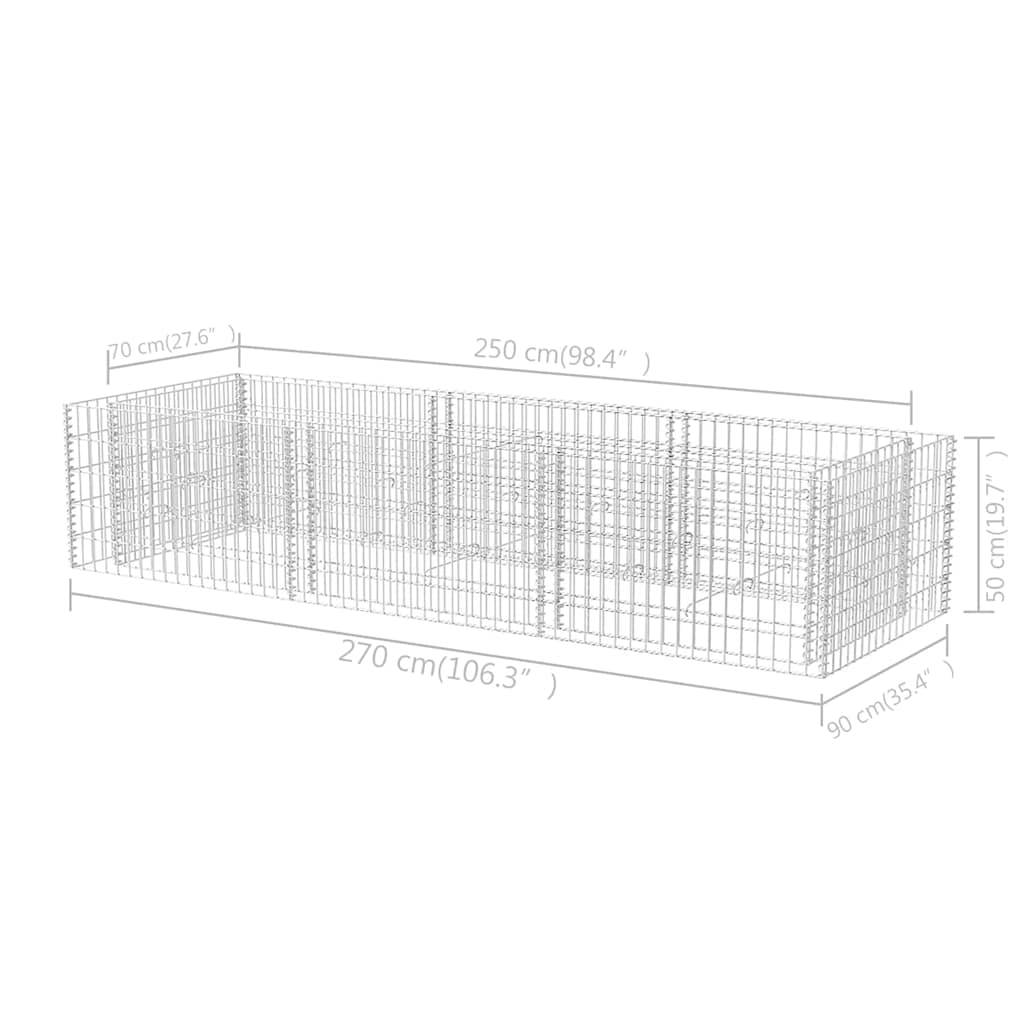 Vidaxl - Lit surélevé à gabion Acier 270x90x50 cm vidaXL 142556 - Image 7