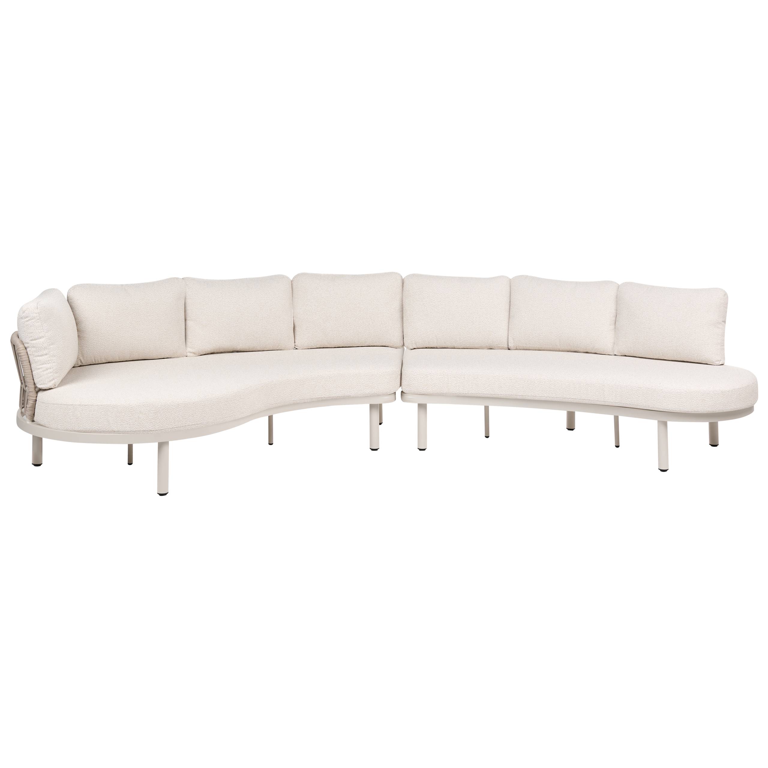 Beliani - Set de jardin, 6 Personnes Aluminium Beige clair ORIOLO - 352x120x84- Beliani - Image 6