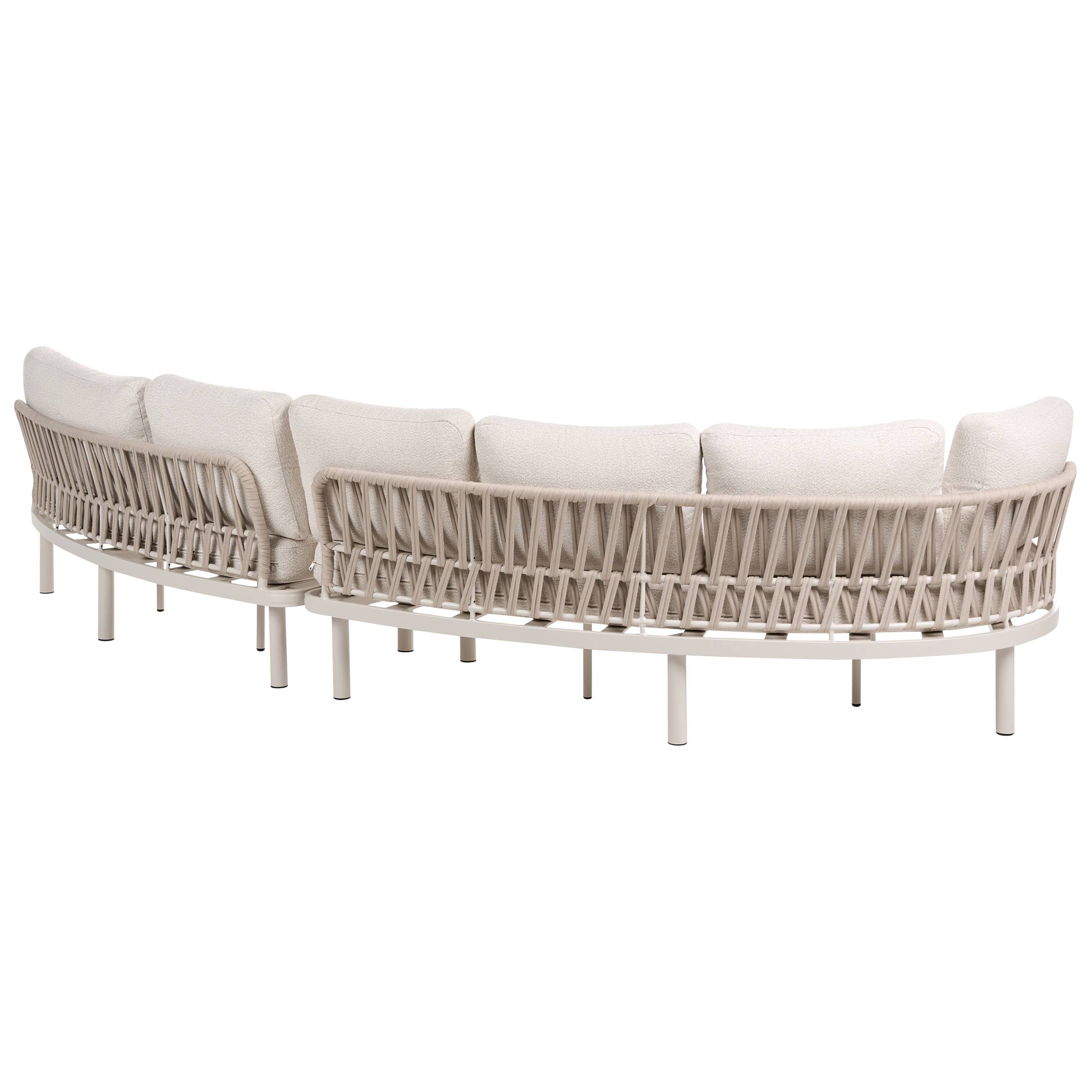 Beliani - Set de jardin, 6 Personnes Aluminium Beige clair ORIOLO - 352x120x84- Beliani - Image 7