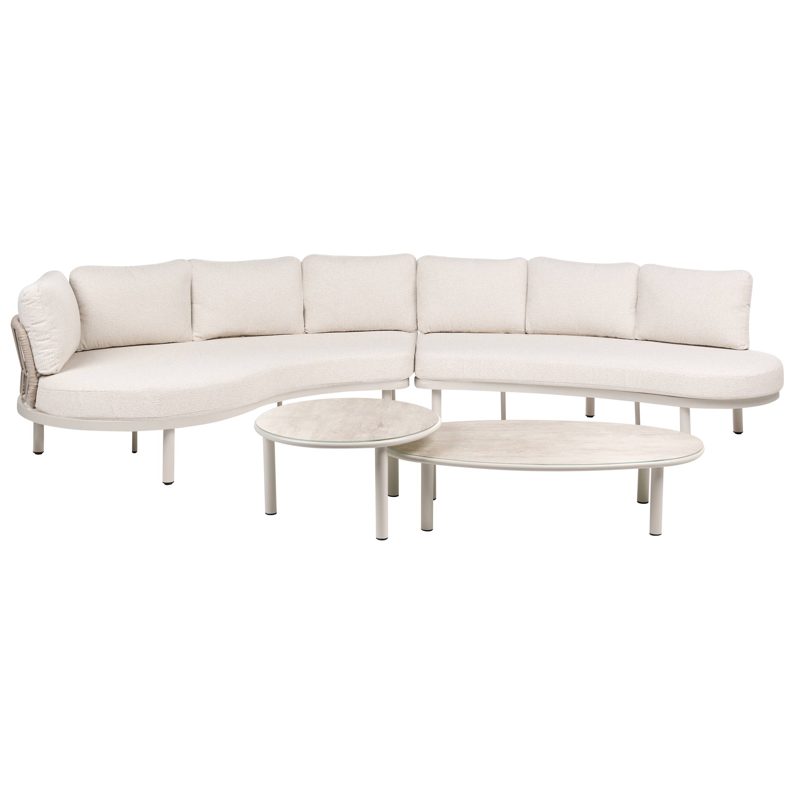 Beliani - Set de jardin, 6 Personnes Aluminium Beige clair ORIOLO - 352x120x84- Beliani - Image 4