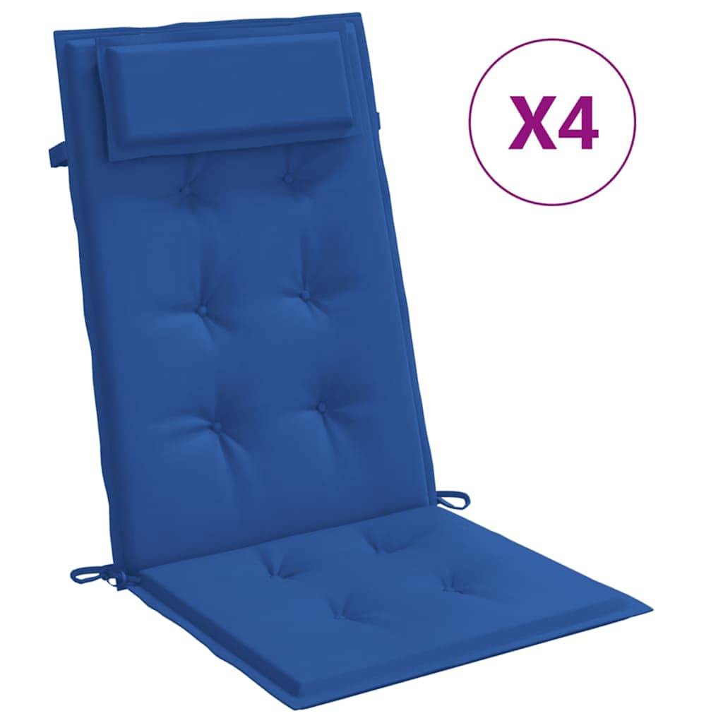 PANGIVO - Coussins de chaise à dossier haut lot de 4 tissu Oxford bleu royal 120 x 50 x 3 cm - PANGIVO - Image 2