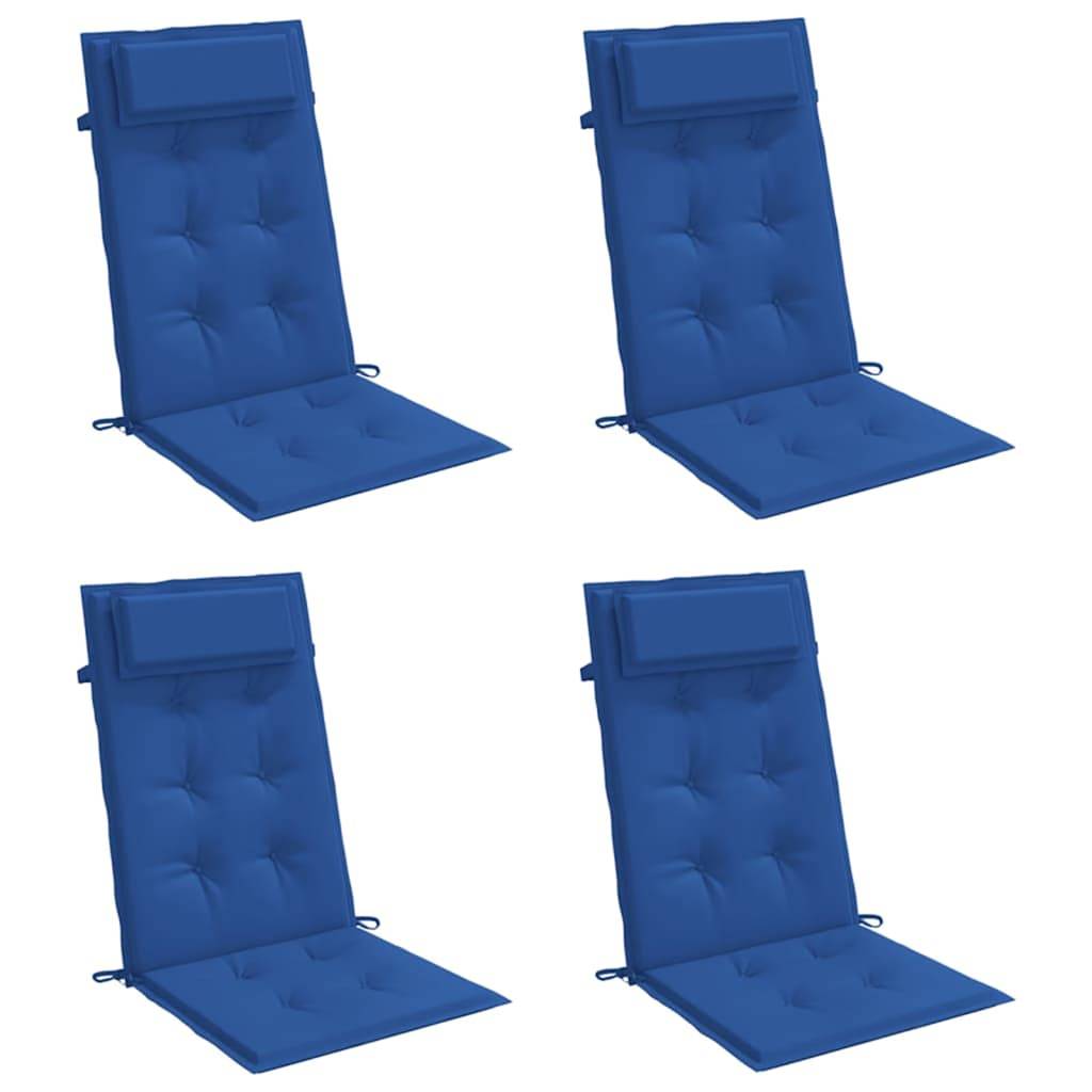 PANGIVO - Coussins de chaise à dossier haut lot de 4 tissu Oxford bleu royal 120 x 50 x 3 cm - PANGIVO - Image 3
