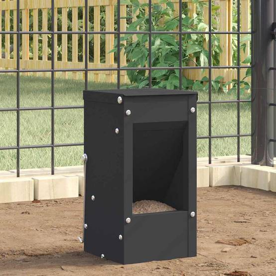 Mangeoire Lapin Métal Suspendue 1,5kg Anti-Gaspillage Noir - ComfortXL Outdoor Living - Image 1