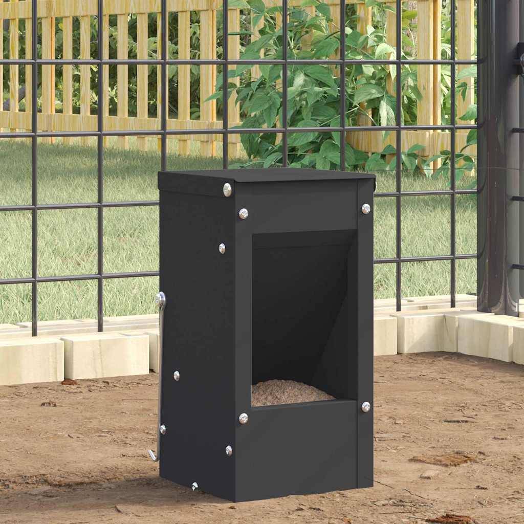 Mangeoire Lapin Métal Suspendue 1,5kg Anti-Gaspillage Noir - ComfortXL Outdoor Living - Image 1
