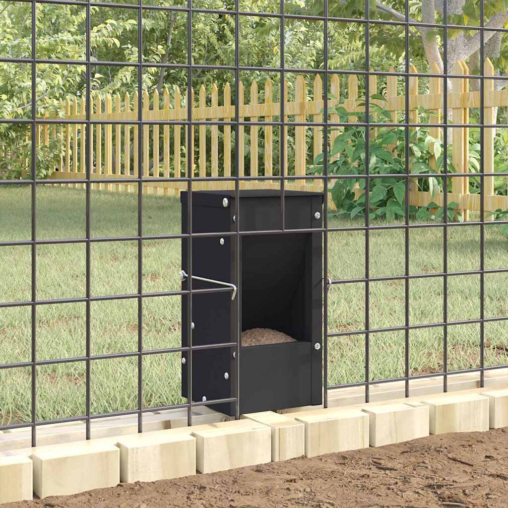 Mangeoire Lapin Métal Suspendue 1,5kg Anti-Gaspillage Noir - ComfortXL Outdoor Living - Image 4