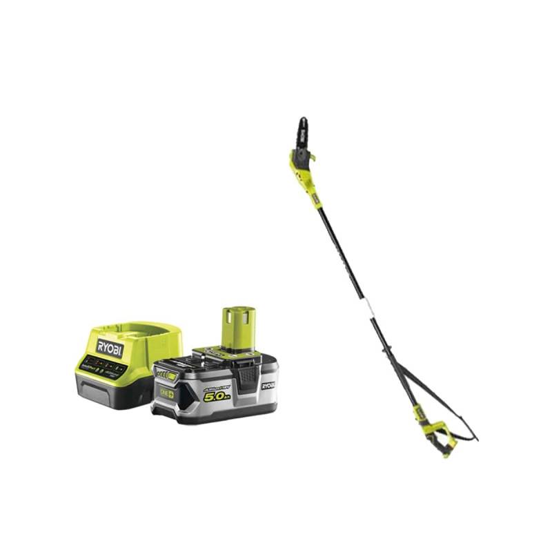 Ryobi - Pack RYOBI Elagueur à chaine sur perche 18V One+ OPP1820 - 1 batterie 5.0Ah - 1 chargeur rapide 2.0Ah RC18120-150