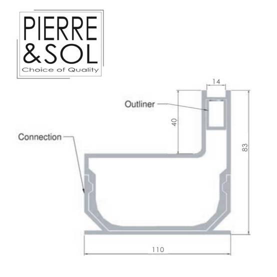 Caniveau à fente aluminium SideDrain LOW - LINE ECO - 0,5 m - Image 4