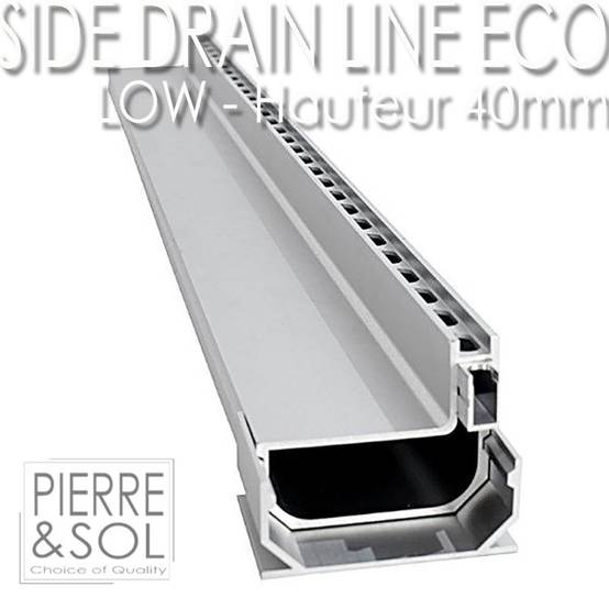 Caniveau à fente aluminium SideDrain LOW - LINE ECO - 0,5 m - Image 1